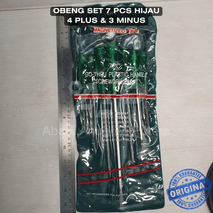 Obeng Set 7 pcs (4 Minus & 3 Plus) Hijau 1
