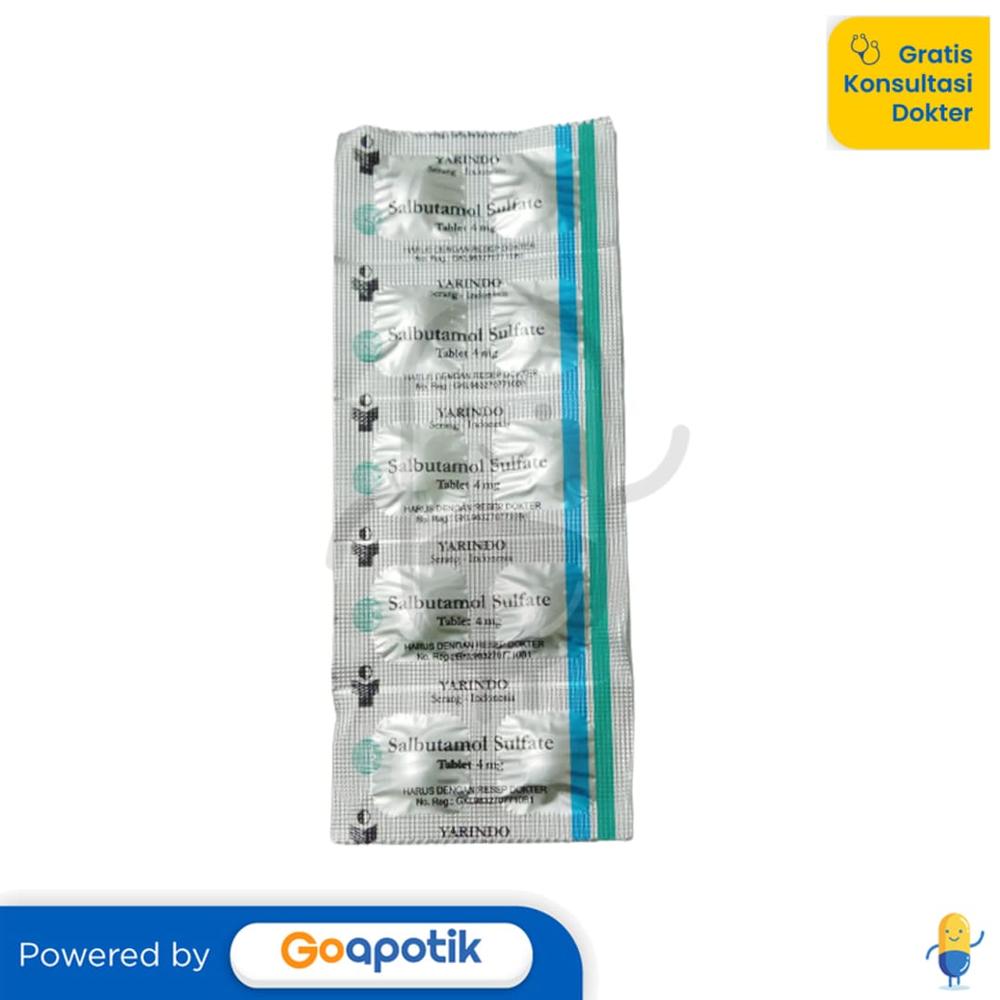 SALBUTAMOL SULFATE YARINDO 4 MG STRIP 10 TABLET