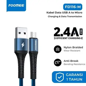 Kabel Data Foomee FD116/FD103/FD121/FD122/ME03/ME04 Kabel Data TYPE-C/LIGHTNING/MICRO FAST CHARGING 1Meter