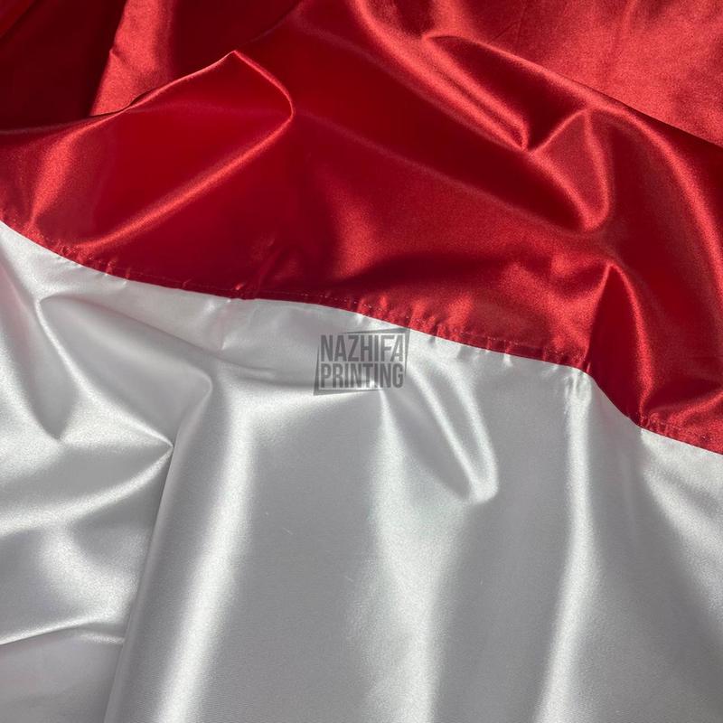 Nazhifa Printing - Bendera Merah Putih 80 x 120 cm, Bendera Indonesia ( Bahan Satin England, Ukuran Standar, Bendera Lapangan, Bendera Upacara, Bendera 17 agustus ) 1
