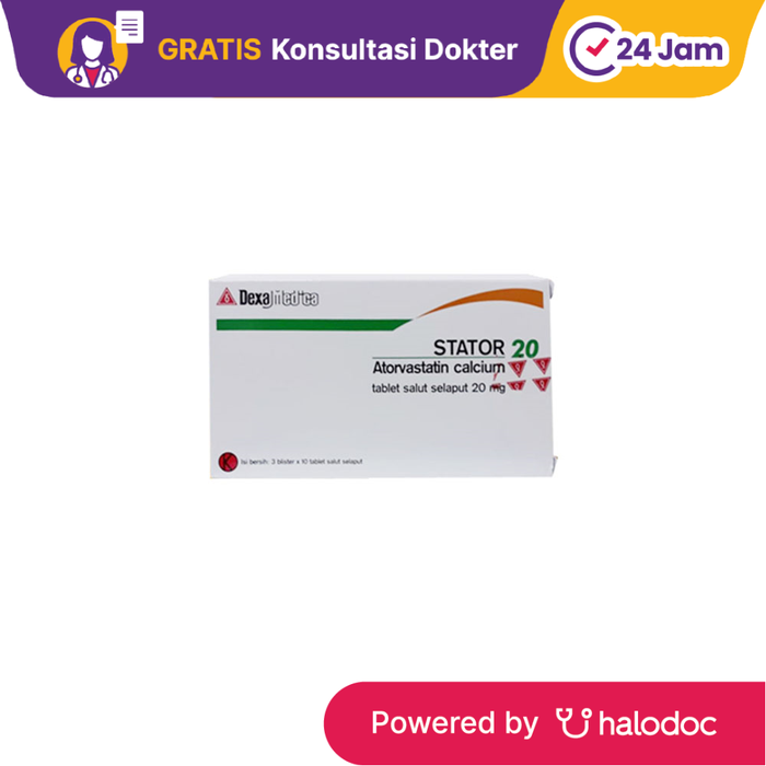 Gambar Stator 20 mg 10 Tablet - Obat Kolesterol - Halodoc dari Apotek Medika Prima Tambora Kota Administrasi Jakarta Barat Tokopedia