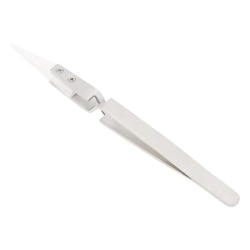 Stainless Steel Straight Point Tweezer Precision Bend Tip Heat Resistant Non Conductive Tweezers for Electronics Soldering Tools 0