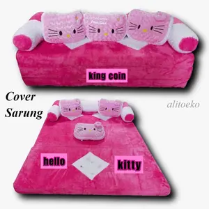 Sarung Cover Sofa Bed Kasur Lipat Bulu Sprei Rasfur Plus Bantal Guling