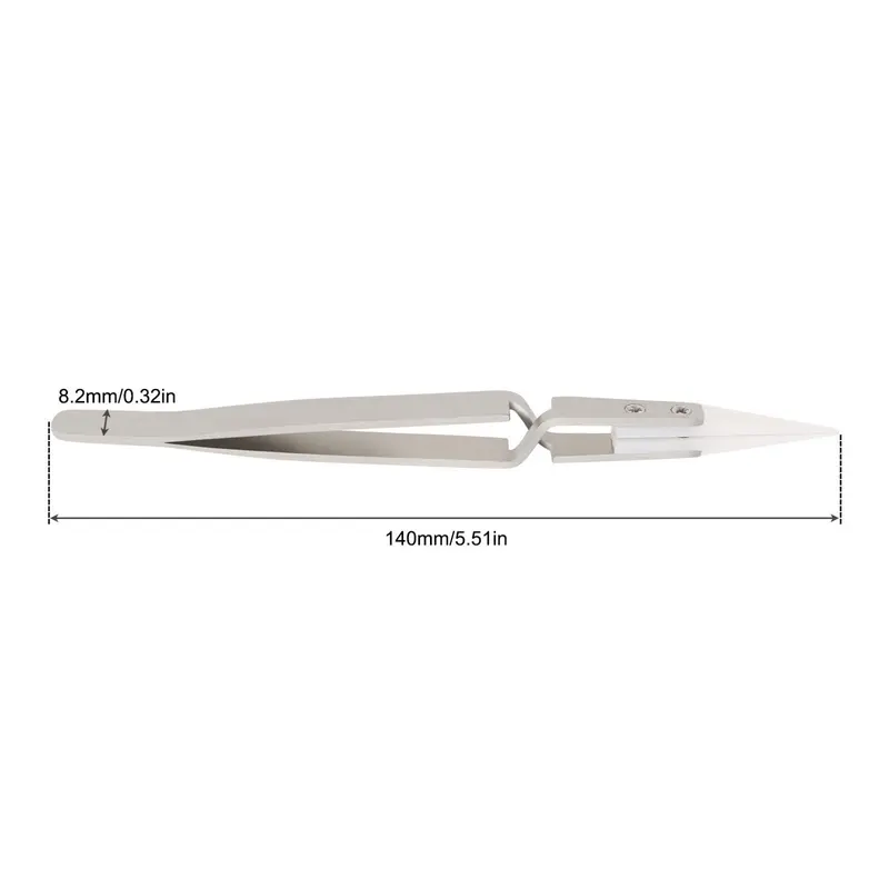 Stainless Steel Straight Point Tweezer Precision Bend Tip Heat Resistant Non Conductive Tweezers for Electronics Soldering Tools 4