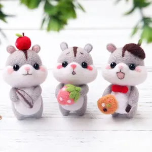 Super Promo! Diy Kit Animal Needle Felting Wool Kit Wool Felting - Hamster Series Kerajinan Tangan Binatang Felt Low Price
