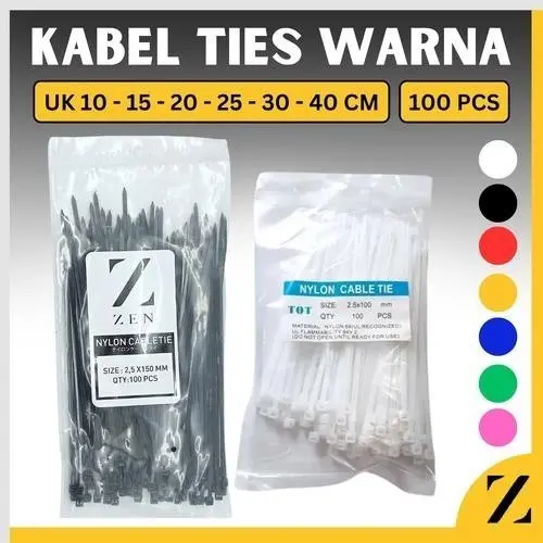 Cable Ties Kabel Ties Kabel Tis 10cm 15cm 20cm 30cm Putih Isi 100 pcs