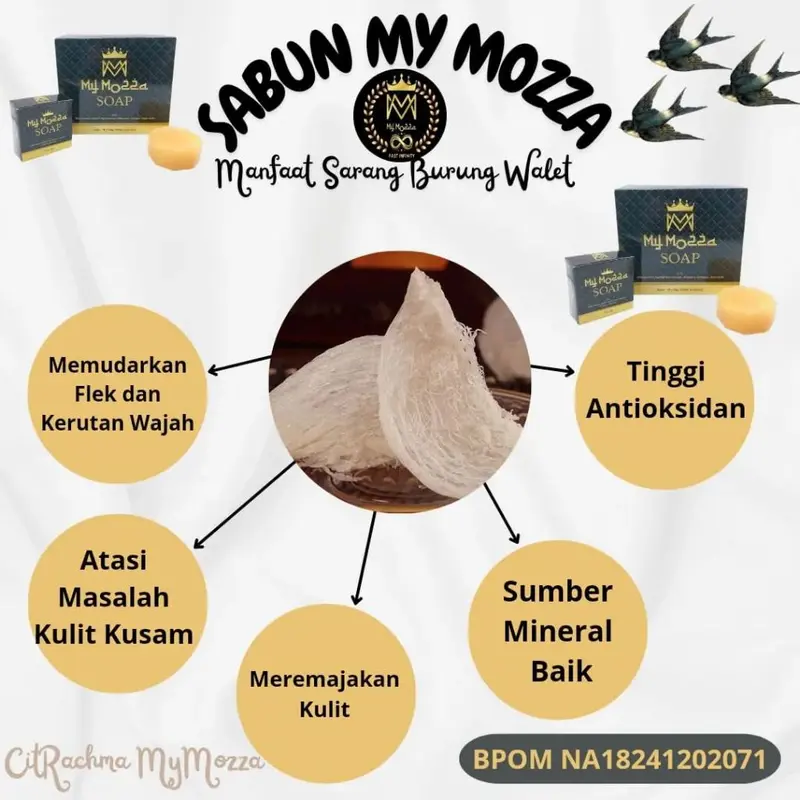 5 PCS PAKET MY MOZZA SOAP / SABUN MYMOZZA SOAP WITH DNA SALMON ORIGINAL 100% 1