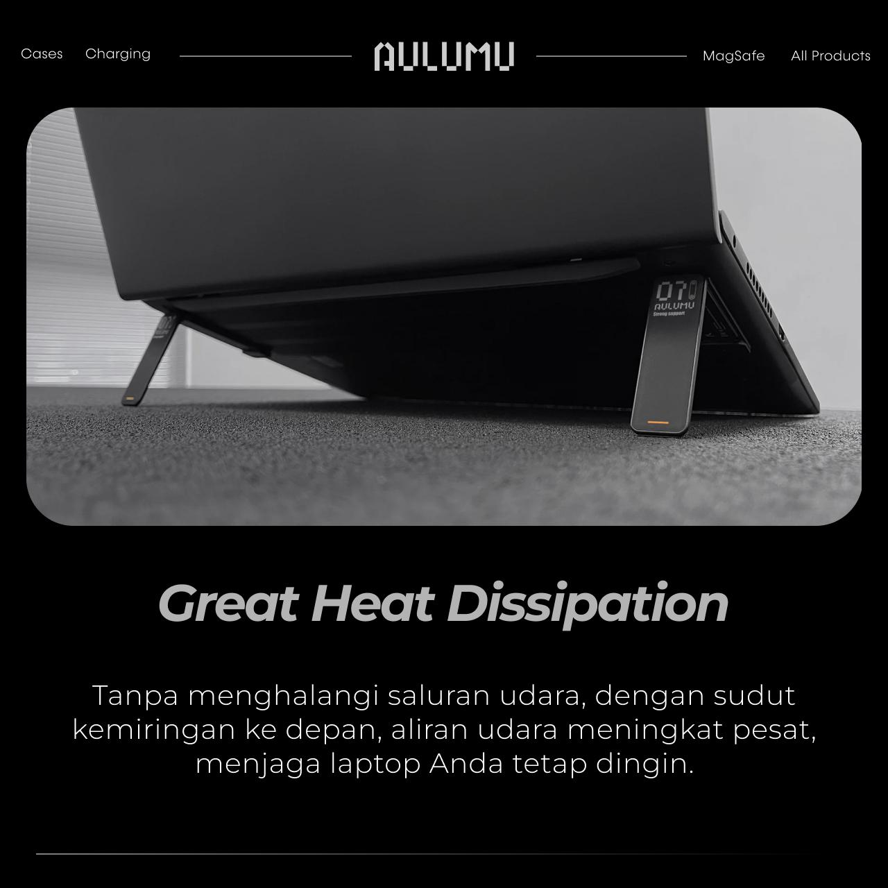 Aulumu POP-UP Laptop Kickstand - Black UA-G07-BK