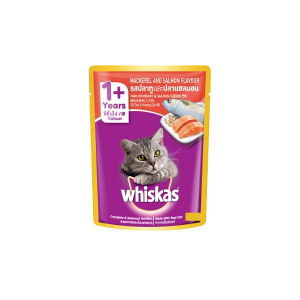 Gambar WHISKAS POUCH MACKEREL SALMON 80 GR - Cat Food dari Hyfresh Bandung Indah Plaza Kota Bandung Tokopedia