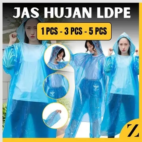 Jas Hujan HDPE Plastik Setelan Baju Celana Raincoat Kualitas Bambu