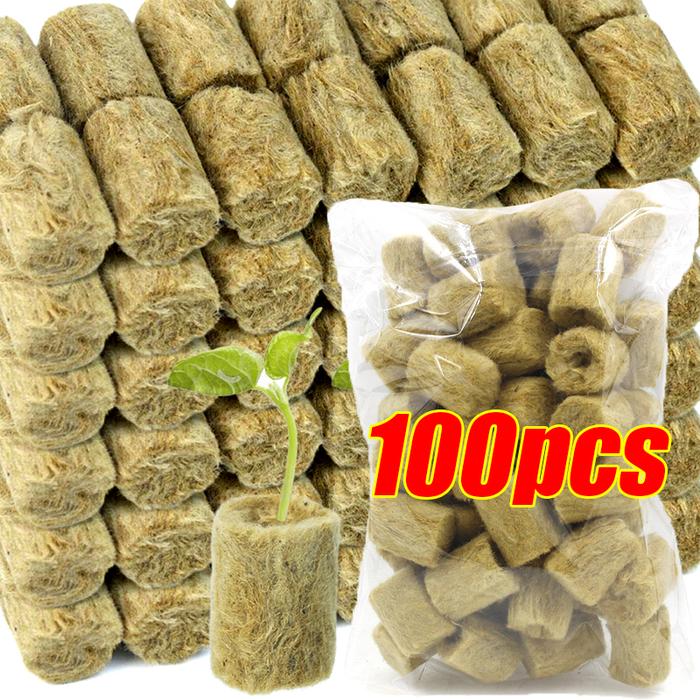 Eee Plug Jual 10/100pcs Seedling Grow Plug Rock Wool Starter Plugs Planting ...