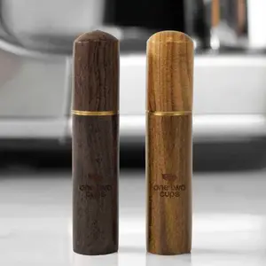 Jarum Kopi Portafilter 6 Prong Espresso Coffee Needle Distribution WDT Tool One Two Cups MD686 - Cokelat Gagang Kayu Stainless Steel Cangkir
