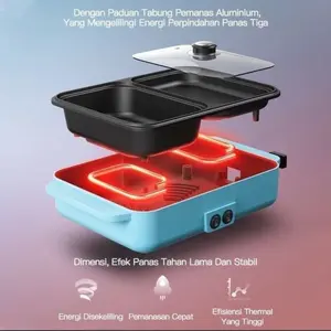 BEST!!! barbeque grill pan eleric hot pot 2 in 1 Korea Jepang panggangan TF