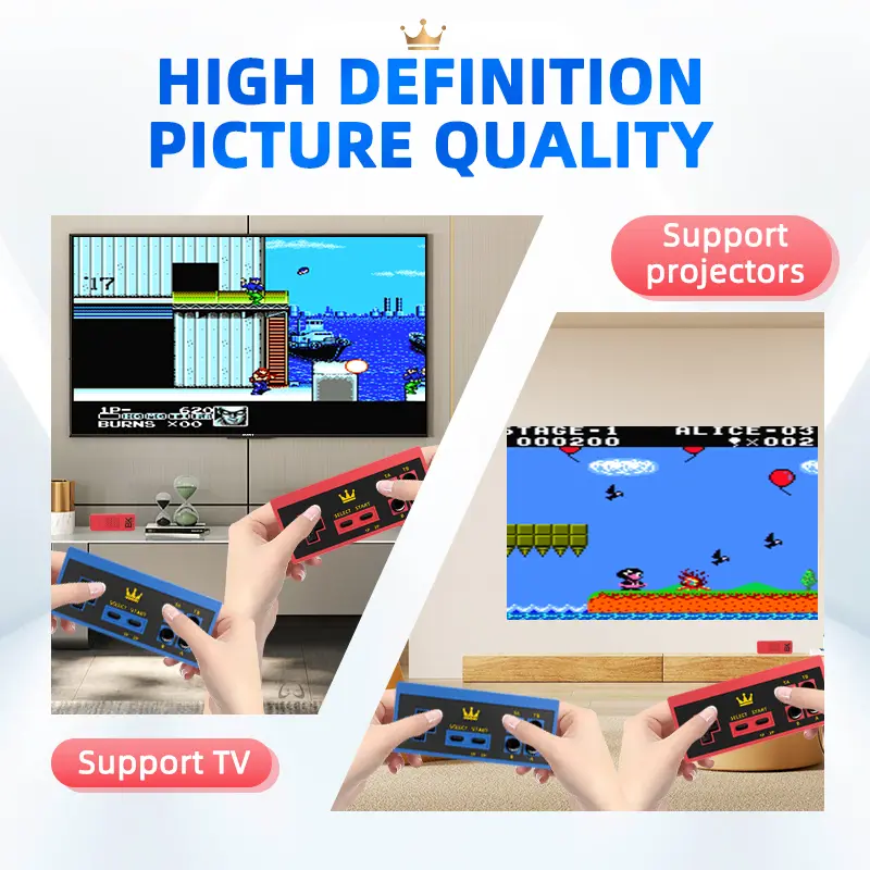 VILCORN Wireless 8Bit Portable Game Console Built in 3000 Classic Game for Nes FC Dendy HDMI-compatible Retro Video Game Console