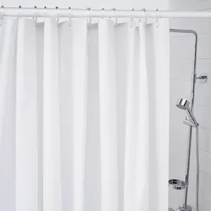 Premium Tirai Shower Kamar Mandi Shower Curtain Putih Anti Air 180X200 Cm Bjrs