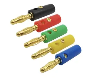 JACK BANANA MALE 4MM PLUG CONNECTOR GOLD PLATE BANANA PLUG