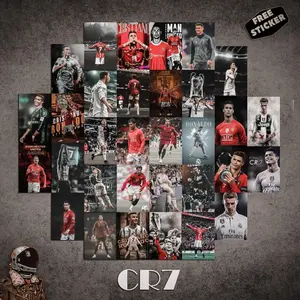 POSTER RONALDO/ MESSI/ FREE STIKER/ FREE PEREKAT/ HIASAN DINDING TREND