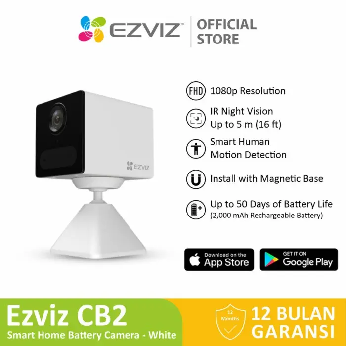 EZVIZ CB2 2MP 1080P KAMERA CCTV WIFI CAMERA BATERAI AUDIO IR