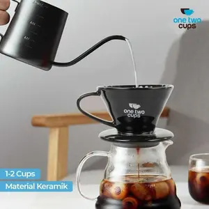 One Two Cups Filter Penyaring Kopi V60 Glass Coffee Filter Dripper