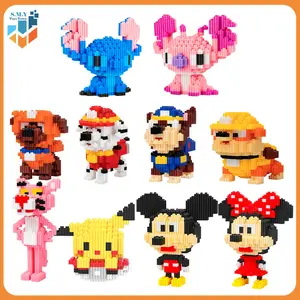 SMY Toystown Nano Blocks Mini 12cM Karakter Kartun Onepiece Kuromi Pikachu Disney 3D Model Bricks Blok Susun Toys Animasi Edukasi Anak