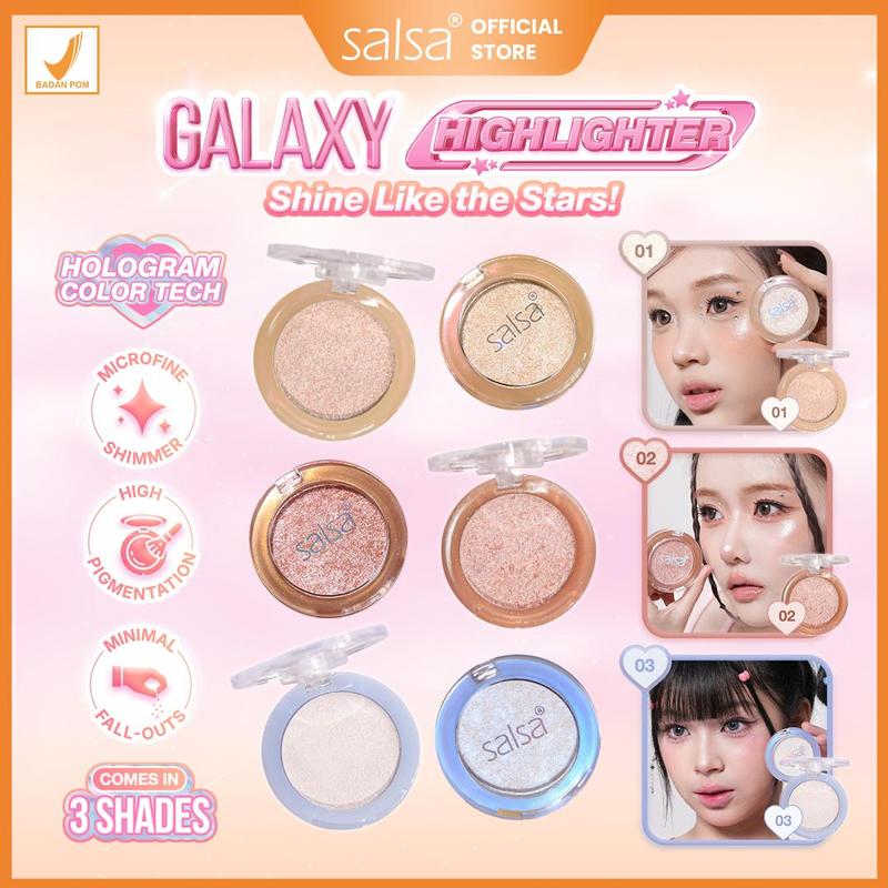 SALSA Galaxy Highlighter – Highlighter | Make Up Douyin Korea | MakeUp | Shimmer | Perona Kilau | High Pigmented 1