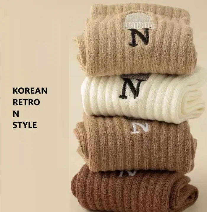 KK310 Kaos Kaki Wanita Panjang Korea Retro N Style Women Socks 1