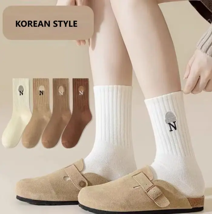 KK310 Kaos Kaki Wanita Panjang Korea Retro N Style Women Socks 0