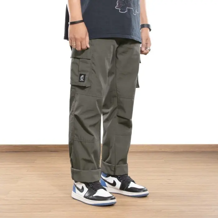 Celana Cargo Panjang Cream / cargo bahan Ribstop + Belt Vanlatt