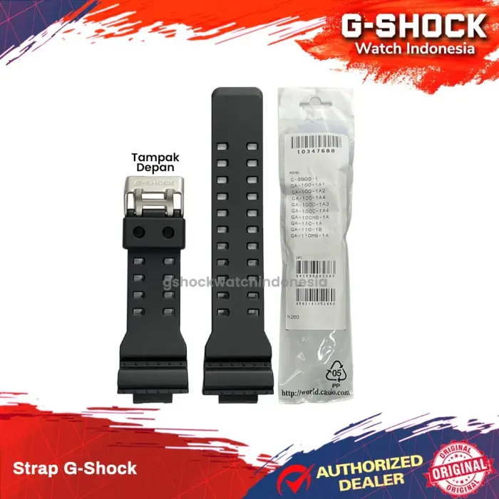 Tali Strap G-Shock GA-100 GA100 GA-110 GA110 GA-120 GD-100 Original Watch Black Jam 1