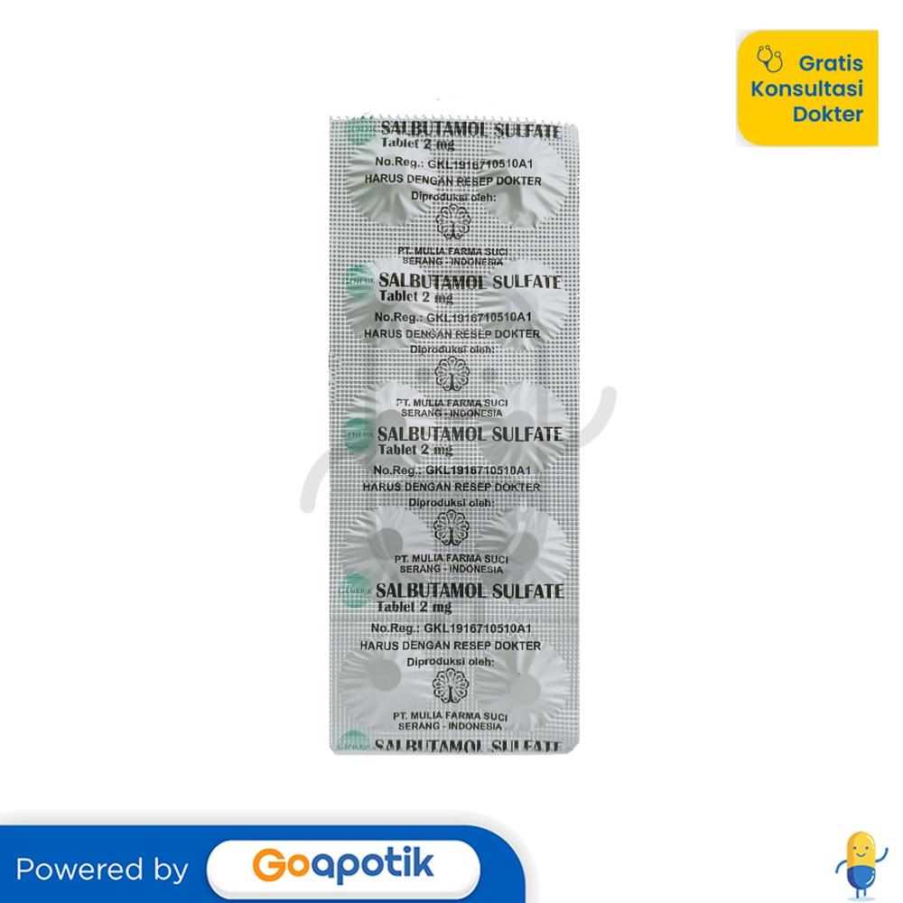 SALBUTAMOL SULFATE MULIA 2 MG STRIP 10 TABLET
