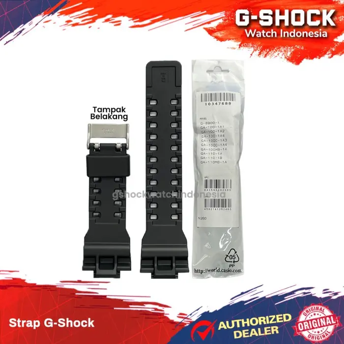 Tali Strap G-Shock GA-100 GA100 GA-110 GA110 GA-120 GD-100 Original Watch Black Jam 2