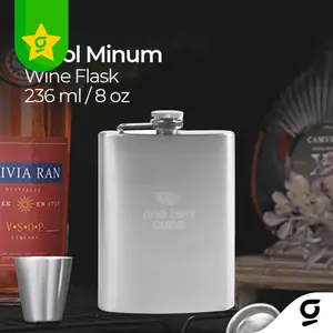 One Two Cups Botol Minum Wine Bir Hip Flask Stainless Steel 8oz - MS351