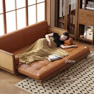 Sofa bed kombinasi rotan modern minimalis - | TJ FUrniture Jepara