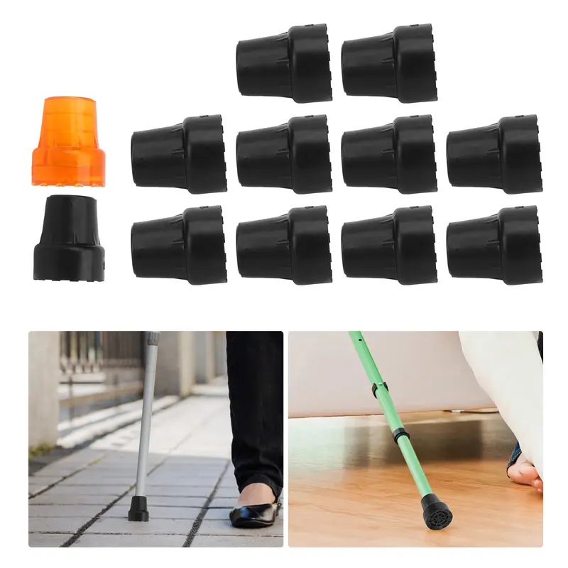 10Pcs Crutch Tip Rubber 19Mm Inner Diameter Slip Resistance Universal Heavy Duty Walking Cane Tip Cane Tip Replacement Cane Tip 1