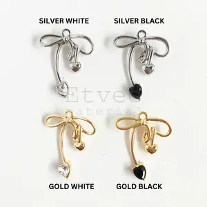 Liontin bandul kalung gelang ribbon Pita batu Permata stainless steel