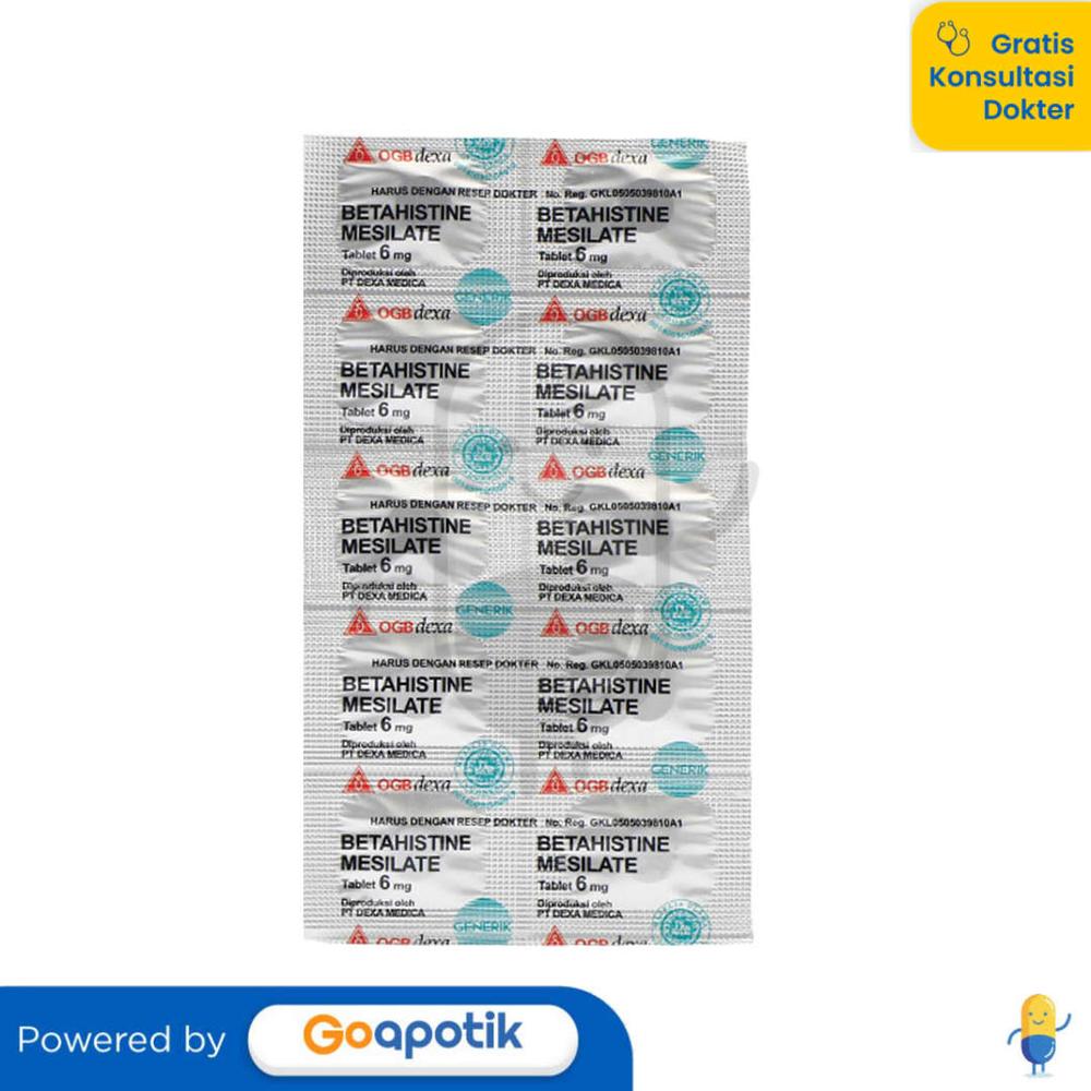 BETAHISTINE MESILATE OGB DEXA MEDICA 6 MG STRIP 10 TABLET / VERTIGO