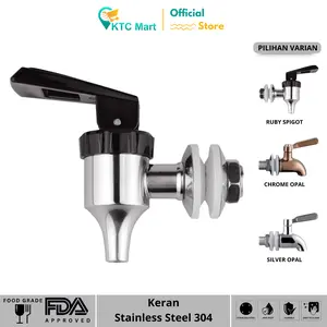 Keran Boiler Stainless Dispenser Air Panas Kran Water Jug Milktea Jus KTC MART Variasi Ruby Opal Chrome Stainless Steel 304 - Wadah
