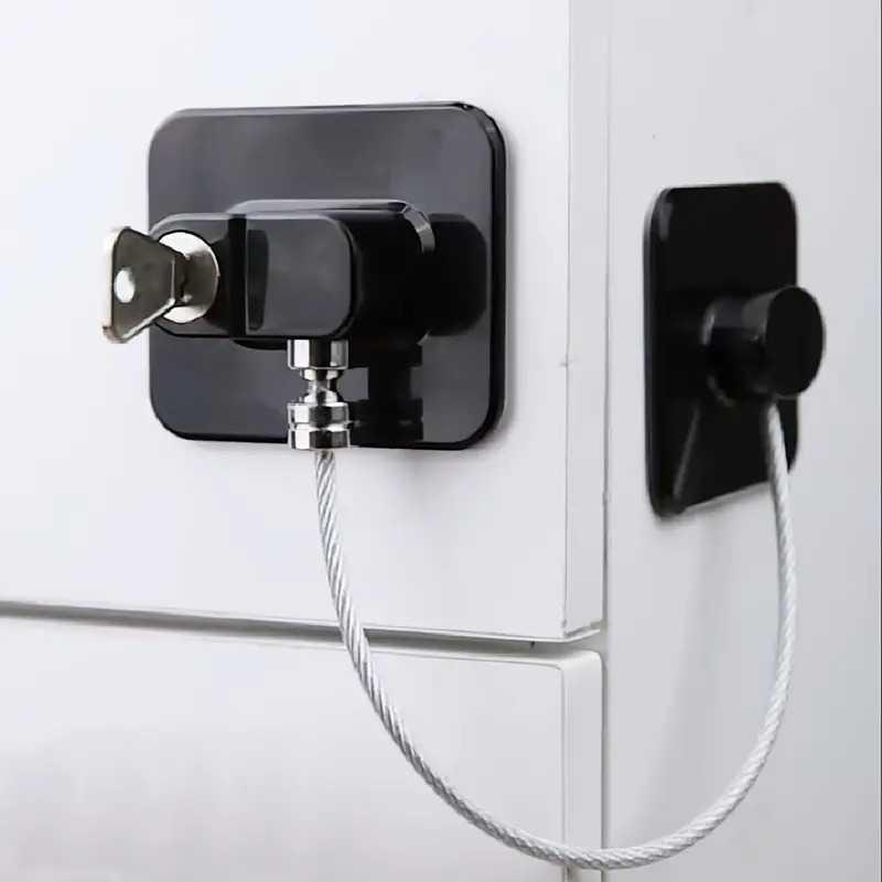 Grendel Rantai Kunci Pengaman Pintu Kulkas Laci Jendela Multifungsi Adhesive Safety Lock 2