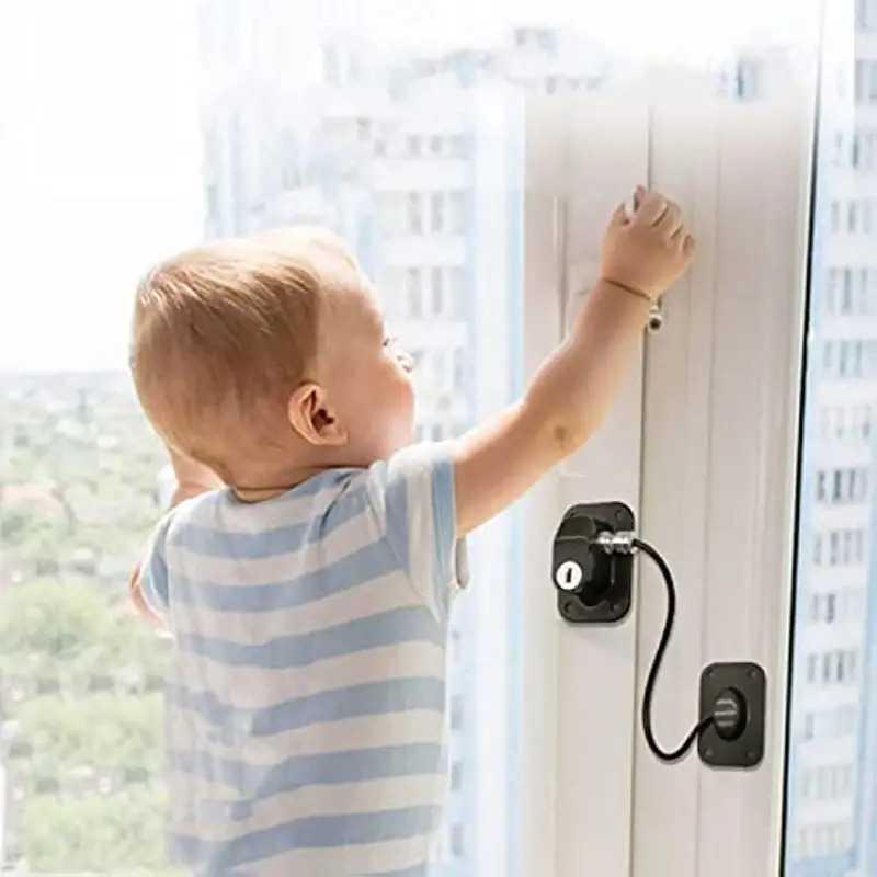 Grendel Rantai Kunci Pengaman Pintu Kulkas Laci Jendela Multifungsi Adhesive Safety Lock 6