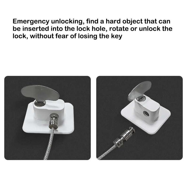 Grendel Rantai Kunci Pengaman Pintu Kulkas Laci Jendela Multifungsi Adhesive Safety Lock 7