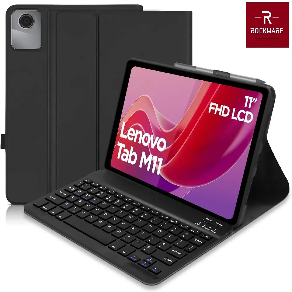 ROCKWARE PS-M11 - Smart Case with Detachable Keyboard for LENOVO Tab M11 11-inch