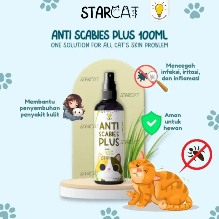 Sc Clever Solutions Anti Scabies Plus Obat Jamur Kucing Scabies Kulit Ampuh Aman Spray Kitten - Maxibies 100ml 1