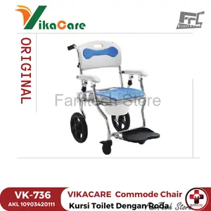 FTS VIKACARE Kursi Toilet / Commode Chair dengan Roda - VK-736