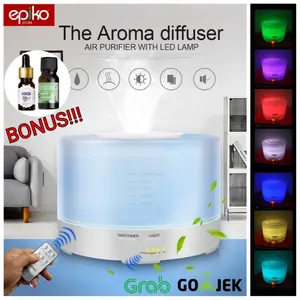 Air Humidifier Diffuser 500ml 7 Warna + Remote || BONUS Aroma Terapi