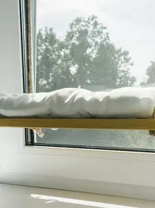 Ayunan Kucing Hammock, Hammcok Kucing Kayu Dan Bantal, Hanging Bed Kucing