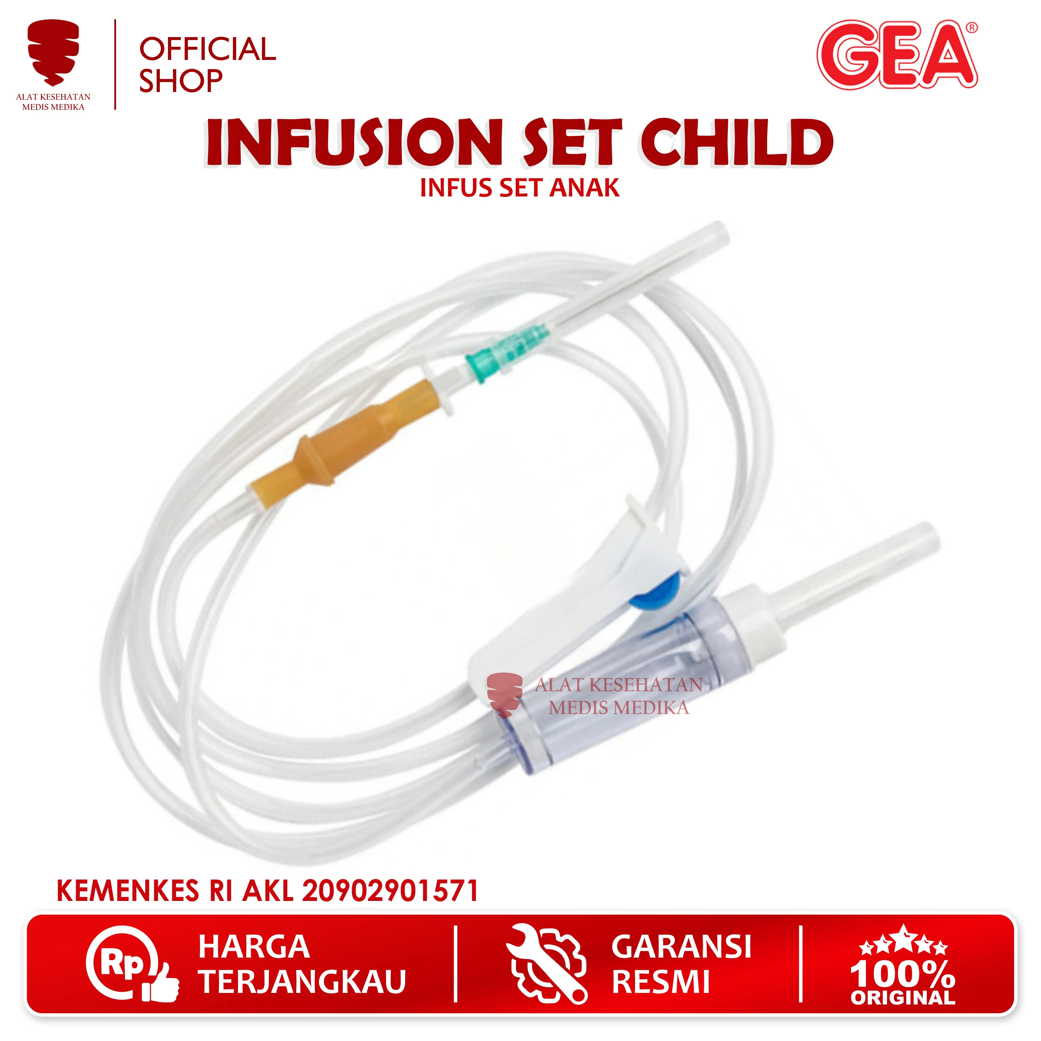 Selang Infus Anak Infusion Set Child GEA Single Use Disposable