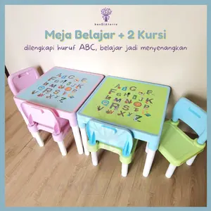Bandiaterra Study Desk + 2 Chair/ Set Meja Belajar Anak + 2 Kursi