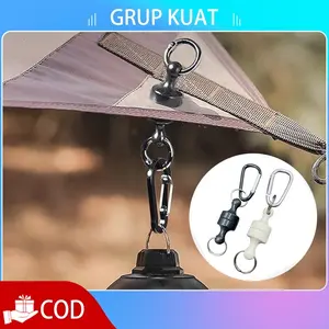 Kait Magnetic Lampu Tenda Camping Outdoor Gantungan Magnet Multifungsi Magnet Keychain Strong Stainless Steel
