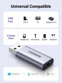 Gambar Converter Audio UGREEN USB 2.0 TO 3.5MM  External Stereo Sound Adapter 80864 dari KomputerMedan OS Kota Medan 5 Tokopedia