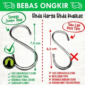 SEMPATI GANTUNGAN S PENGAIT SLING HOOK LETTER CHROME SEMPATI SOTONG BURUNG GHO